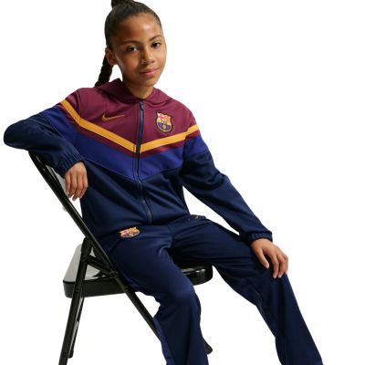 3. Nike FC Barcelona Heimtrainingsanzug für Kinder, marineblau und bordeauxrot IO3566 682