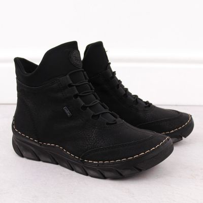 5. Gefütterte schwarze Damen-Ankle-Boots Rieker 55069-00