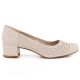 2. Damen-Pumps mit durchbrochenem Muster auf Blockabsatz, beige Sergio Leone PB293