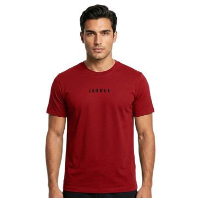 4. Air Jordan Jumpman besticktes Air Crew rotes Herren-T-Shirt - DM3182-689