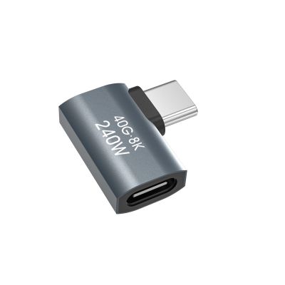 2. Wozinsky WPKB-01 USB-C - USB-C 40Gb/s 240W 8K OTG seitlich abgewinkelter Adapter - Grau