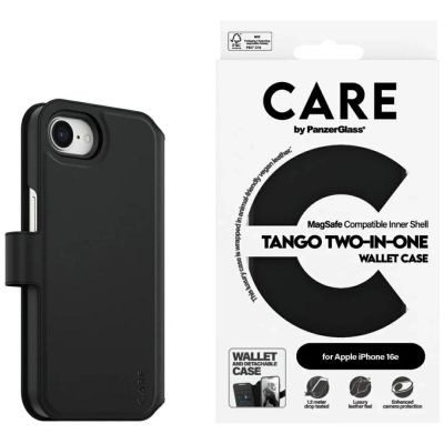 CARE by PanzerGlass Feature Tango 2in1 Wallet Case für iPhone 16e - Schwarz