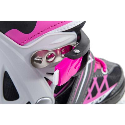 52. Rollschuhe - Rollschuhe - Eislaufen 4-in-1 ENERO PRO LED 34-37 Rosa-Grau