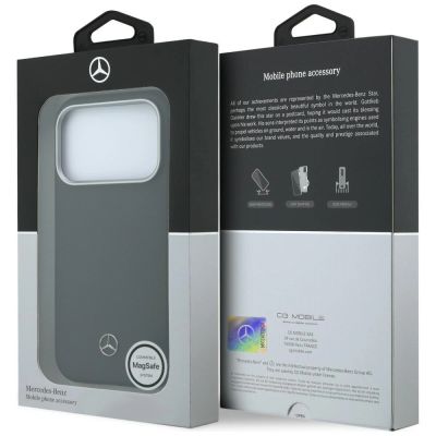 8. Mercedes Leder-Halbhülle in Holzoptik mit MagSafe-Funktion für iPhone 17 Pro Max – Schwarz