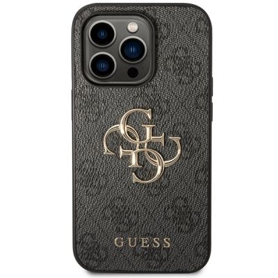 3. Guess GUHCP15L4GMGGR iPhone 15 Pro 6,1" grau/graues Hardcase 4G Big Metal Logo