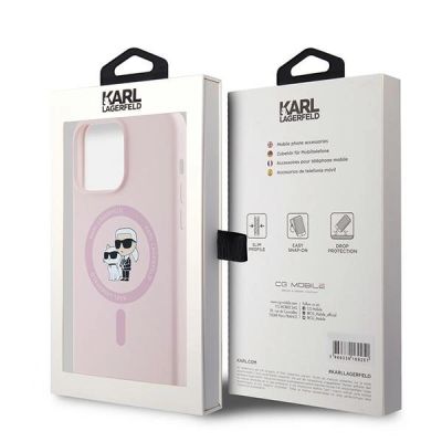 8. Karl Lagerfeld Silikon Karl&Choupette MagSafe Case für iPhone 15 Pro - Pink