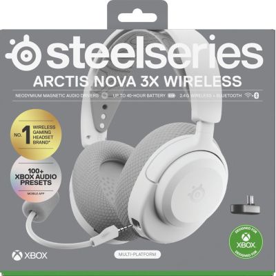 8. Steelseries Arctis Nova 3X Wireless für Xbox-Kopfhörer, Weiß