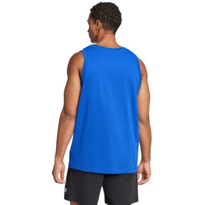3. adidas Essentials Tanktop für Herren mit kleinem Logo, blau, JE8978