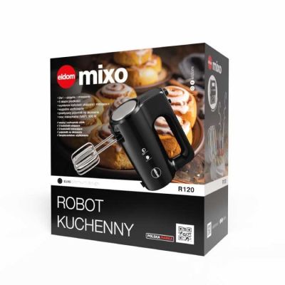6. ELDOM FOOD PROBOT R120 MIXO 400W, SCHWARZ, 5 GESCHWINDIGKEITEN, SCHLAG- UND MIXFUNKTION, TURBO-TASTE, ZUBEHÖRBEHÄLTER