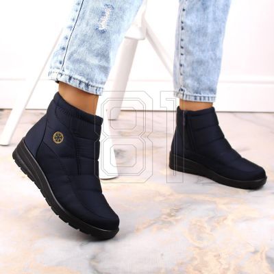 11. News W EVE437B marineblaue Schneestiefel mit Keilabsatz
