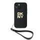 2. DKNY Wrist Strap Stock Logo Hülle für iPhone 14 / 15 / 13 – Schwarz