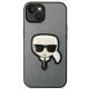 3. Karl Lagerfeld Saffiano Karl's Head Patch Hülle für iPhone 14 Plus - Silber