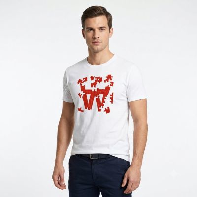 3. Wood Ace Puzzle T-Shirt Weiß - 10295703-2222-1