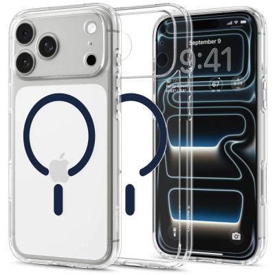 Spigen Ultra Hybrid MagSafe Hülle für iPhone 18 Pro Max / 17 Pro Max – Transparentes Marineblau