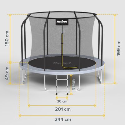 8. REBEL ACTIVE TRAMPOLINE PRO 8FT/244CM, NETZ, LEITER RBA-8001