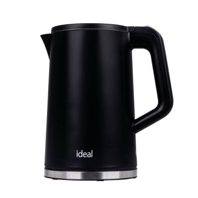 Ideal Wasserkocher 1,7 l, Edelstahlgehäuse, Leistung 1500 W, Schwarz