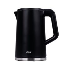 Ideal Wasserkocher 1,7 l, Edelstahlgehäuse, Leistung 1500 W, Schwarz
