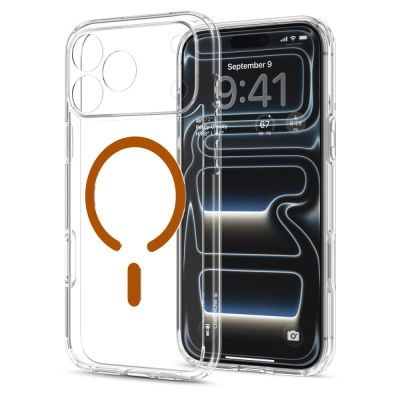3. Spigen Ultra Hybrid MagSafe Hülle für iPhone 18 Pro / 17 Pro – Transparentes Orange