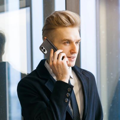 8. Dux Ducis Hivo Samsung Galaxy S25 Edge Hülle mit Klappdeckel und RFID-Schutz - Schwarz