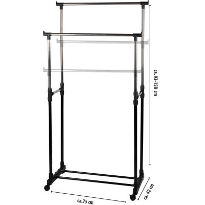 13. Kleiderbügel für Kleiderschrank/Ankleidezimmer 75x42x93-158cm ALPINA