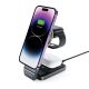 8. Tech-Protect QI15W-A28 induktives MagSafe 3in1 Ladegerät mit Ständer für Smartphone / Apple Watch / AirPods – Schwarz