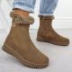 6. Damen-Ankle-Boots aus Wildleder mit Fellbesatz, braun, Filippo DBT7271