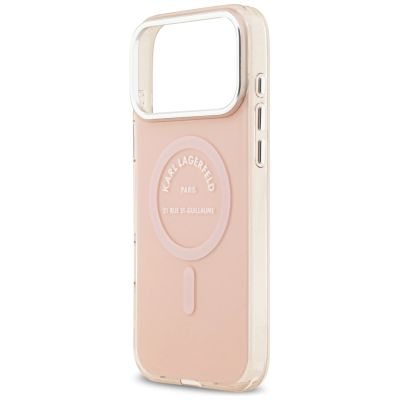 6. Karl Lagerfeld IML Karl RSG Logo MagSafe Hülle für iPhone 17 Pro Max – Pink