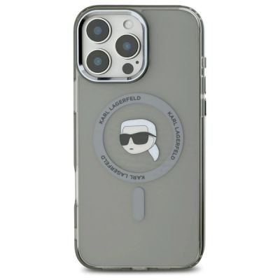 3. Karl Lagerfeld IML Metal Karl Head MagSafe Hülle für iPhone 16 Pro Max – Schwarz