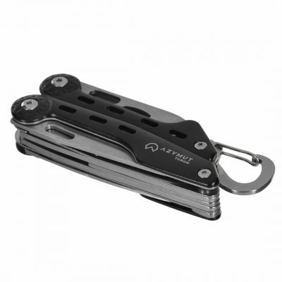 3. AZYMUT Turon Multitool - 10 Werkzeuge + Karabiner + Gürtelholster (H-P224108)