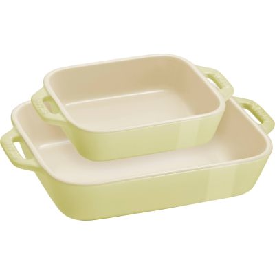 STAUB COOKING Set mit 2 rechteckigen Servierplatten, Hellgrün