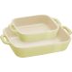 STAUB COOKING Set mit 2 rechteckigen Servierplatten, Hellgrün