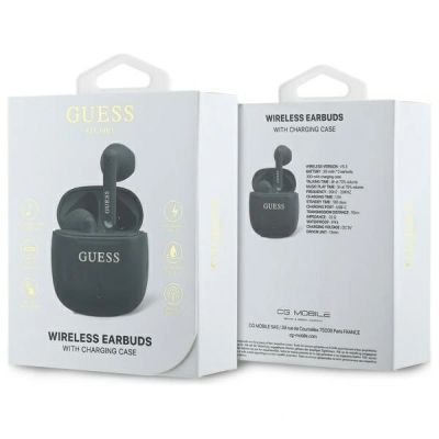 4. Guess Bluetooth-Kopfhörer mit klassischem Logo-Print – Schwarz