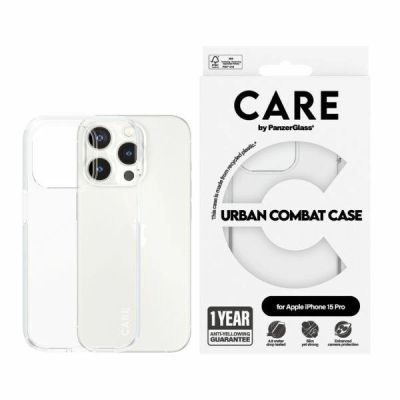CARE by PanzerGlass Urban Combat Case für iPhone 15 Pro – transparent