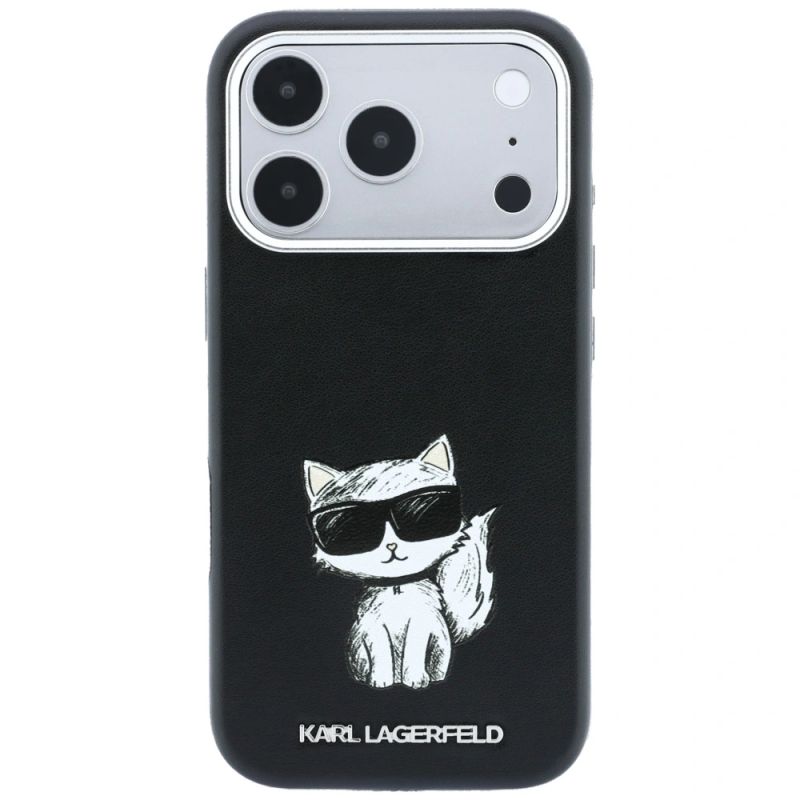3. Karl Lagerfeld Smooth Choupette Sketch MagSafe Hülle für iPhone 18 Pro Max / 17 Pro Max – Schwarz