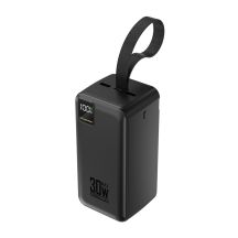 Powerbank Wozinsky W8-B 50000mAh 30W 2xUSB-A und 2xUSB-C und USB Micro mit Taschenlampe - schwarz