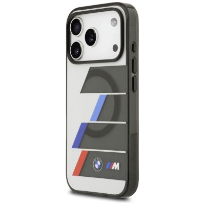 2. BMW M IML Metallknöpfe, dreifarbige Linien, MagSafe-Hülle für iPhone 17 Pro – Grau