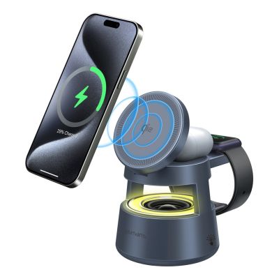 2. 4smarts 541327 Ladegerät für Mobilgeräte, Kopfhörer, Smartphones, Smartwatches, Grau, USB, kabelloses Laden, intern