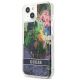 3. Guess GUHCP13SLFLSB iPhone 13 mini 5.4" blau/blaue Hardcase Flower Liquid Glitter