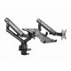 2. GEMBIRD VERSTELLBARER TISCHARM/-HALTERUNG FÜR 2 MONITORE + NOTEBOOK-ABLAGE 17–32, VESA 100 X 100 MM, BIS 8 KG