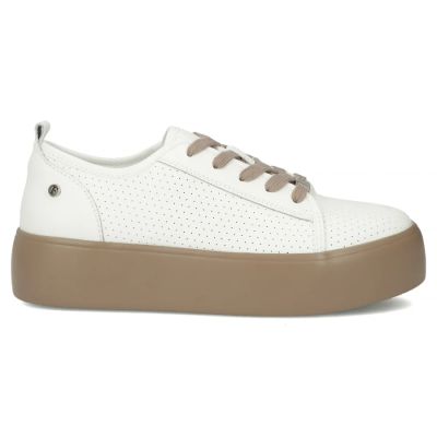 4. Damen-Sportschuhe aus Leder, weiße Creepers, Filippo DP6116