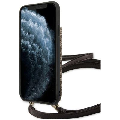 5. Guess 4G Crossbody-Hülle für iPhone 11 Pro Max – Braun
