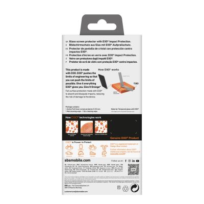 3. SBS Tempered Glass D3O Tempered Glass mit Rahmen für iPhone 16 Plus / iPhone 15 Plus