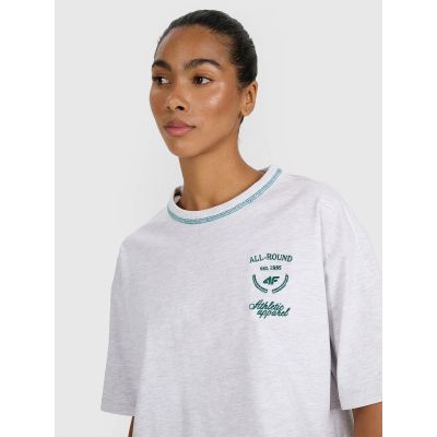 3. Oversize-T-Shirt für Damen mit Print, Größe 4F 4FRSS25TTSHF2979-26M