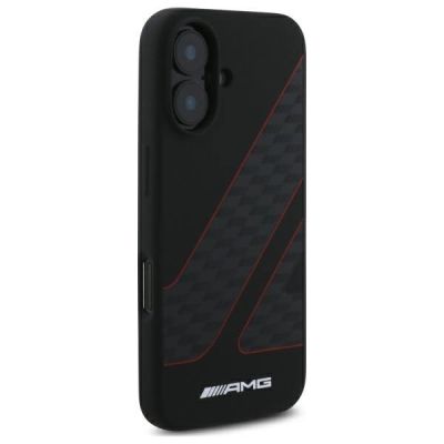 4. AMG MagSafe-Hülle mit Zielflaggenmuster für iPhone 16 – Schwarz