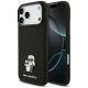 Karl Lagerfeld Silicone Karl&Choupette Metal Pin Hülle für iPhone 18 Pro Max / 17 Pro Max – Schwarz