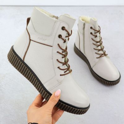 2. Beige Damen-Lederstiefeletten Rieker Y4303-80