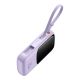 6. Baseus Qpow Pro+ 10000mAh 22,5W Powerbank mit integriertem USB-C-Kabel und Display – Lila