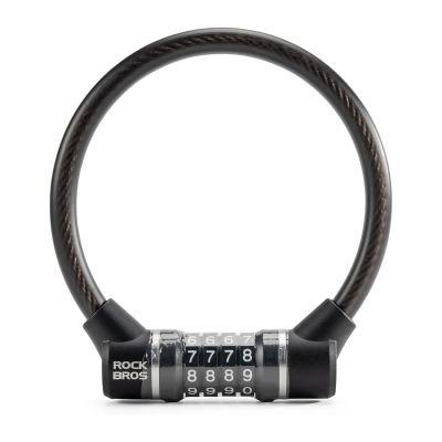 Rockbros 87639-4 Fahrradschloss mit Code und Stahlkabel – schwarz