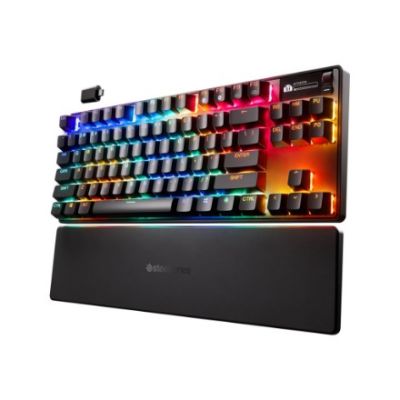 5. SteelSeries Gaming-Tastatur Apex Pro TKL Gen 3 US-Layout Bluetooth Schwarz 2,4 GHz / Bluetooth / Kabelgebunden OmniPoint 3.0 Einstellbare hypermagnetische Schalter Drahtlose Verbindung