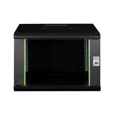 3. Digitus Unique 19" 7U 600x600 Wand-Netzwerkschrank, Glastür, schwarz, ungeteilt, montiert, 100 kg